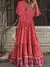 Vestido maxi com estampa floral vintage feminino, decote em V