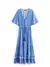 Vestido maxi com estampa floral vintage feminino, decote em V na internet