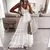 Vestido feminino com renda fora do ombro, retalhamento elegante, gola V, alça e - comprar online