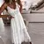 Vestido feminino com renda fora do ombro, retalhamento elegante, gola V, alça e - comprar online