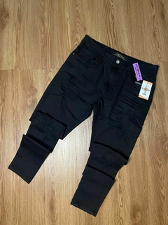 Calça Jeans City Denim Preta Rasgada na internet