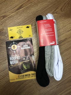 Meia Esportiva Cano Medio Kit 3 pares mescla Puma - comprar online