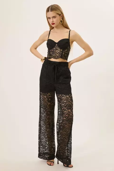 CALÇA RETA HIT RENDA COM COS