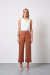 CALÇA CHEROY CROPPED RETA EM LINHO SANTORINI - comprar online