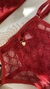 Conjunto de Lingerie Com Cinta Liga em Tule - Vermelho - Petalas de amor - loja online