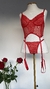 Conjunto de Lingerir Com Cinta Liga Petalas - VERMELHO - comprar online