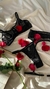 Conjunto de Lingerie Com Cinta Liga em Tule Preto - Promessas na internet