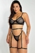 Conjunto de Lingerie Com Cinta Liga - PRETO - Promessas - comprar online