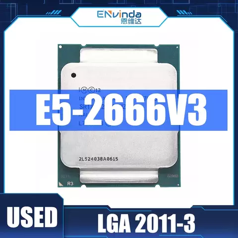 Processador Intel Xeon E5 2666 V3, 2.9Ghz, 10 Core, 135W, CPU LGA 2011-3, Usado