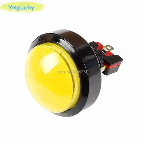 Botões da arcada de 60mm iluminou com microswitch para a máquina do jogo da arcade. (Amarelo)