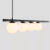 Pendente com 4 globos Moon 15x80x12cm Aluminio preto e Vidro. - Diamante do LED
