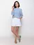 Blusa de Algodão com Detalhes em Ponto Pipoca Azul | 11963 na internet