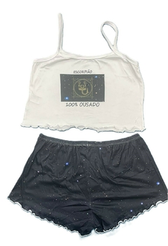 Pijama Feminino Cropped Blogueira Signos regata e shorts - comprar online