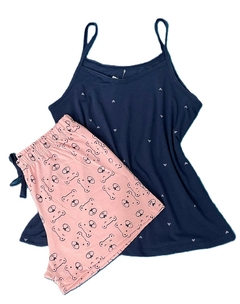 PIJAMA LYCRA COMPOSE REGATA ROSE OU AZUL - DREAM NIGTH X PIJAMAS LTDA