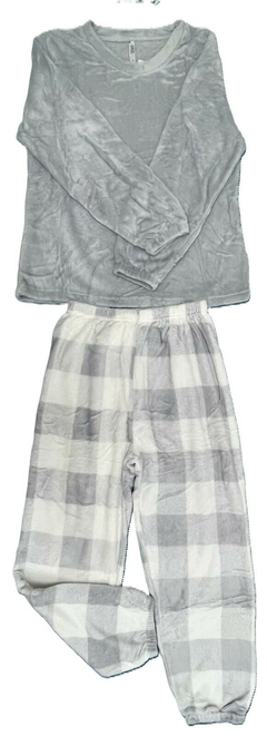 Pijama de inverno Quadriculado Pelucia tecido tipo pelúcia - comprar online