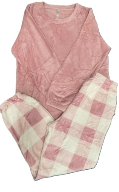 Pijama de inverno Quadriculado Pelucia tecido tipo pelúcia - loja online