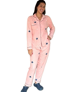 PIJAMA AMERICANO ESTRELAS PLUSH TECIDO QUENTINHO E LEVINHO