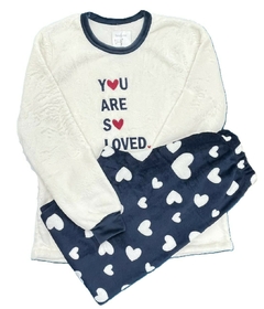 PIJAMA PLUSH PELUCIA CORAÇÃO PUNHO - DREAM NIGTH X PIJAMAS LTDA