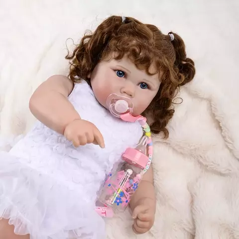 Boneca Bebê Reborn 60cm Corpo de Pano | Frete Grátis