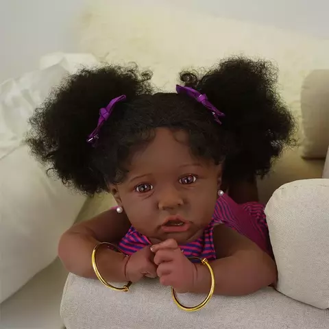 Boneca Bebê Reborn Pintada Realista Menina 55cm Silicone Pode Tomar banho|frete grátis - comprar online