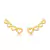Brinco de coracao Ear cuff banhado em ouro 18k