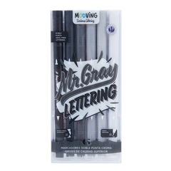 Marcadores doble punta croma grises - Mooving