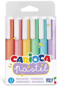 Pack x6 resaltador pastel - CARIOCA-