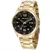 Relógio Séculus Masculino Dourado com Mostrador Preto