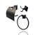 9327 - MOZART - SET BAÑO NIZA 3 PIEZAS NEGRO ZINC/ACERO INOX. - comprar online