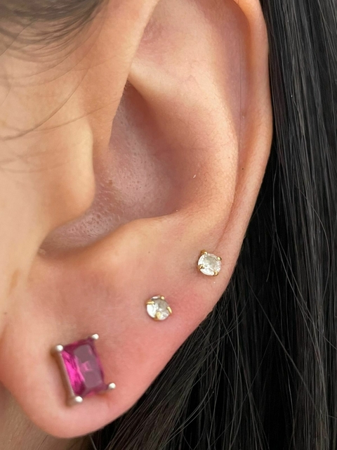 Brinco Retângulo Rosa