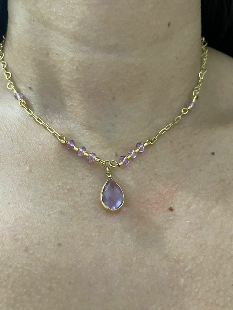 Colar Gota Lilás