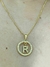 Colar Aro Cravejado c/ Inicial Cravejada - Letra R
