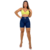 Short Jeans Feminino c/Ilhós Premium Meia Coxa Premium - loja online