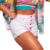 Short Jeans Feminino Branco com botões rosa - WL Modas