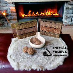 Cuenco sahumador artesanal con esferas mágicas para limpieza energética y armonización de espacios, ideal para rituales de sahumado. Limpieza energetica rapida. Tienda de aromas y bienestar Energía Positiva