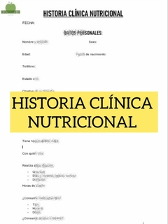 HISTORIA CLÍNICA NUTRICIONAL