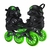 Patins Volt + 3 Rodas Preto/Verde Traxart (PAR) - Roller House Patins