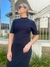 VESTIDO CANELADO MIDI PRETO - comprar online