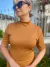 VESTIDO CANELADO MIDI CARAMELO - comprar online