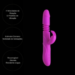Vibrador Ponto G e Clítoris - Rotativo Vai e Vem Com Estimulador Ward Recarregável Pretty Love na internet