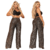 Calça Pantalona Wide Leg Paetê Cintura Alta Paetê - PDB02.5