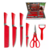Kit de Facas Churrasco Profissional Antiaderente 6 Peças Genebra - Vermelho