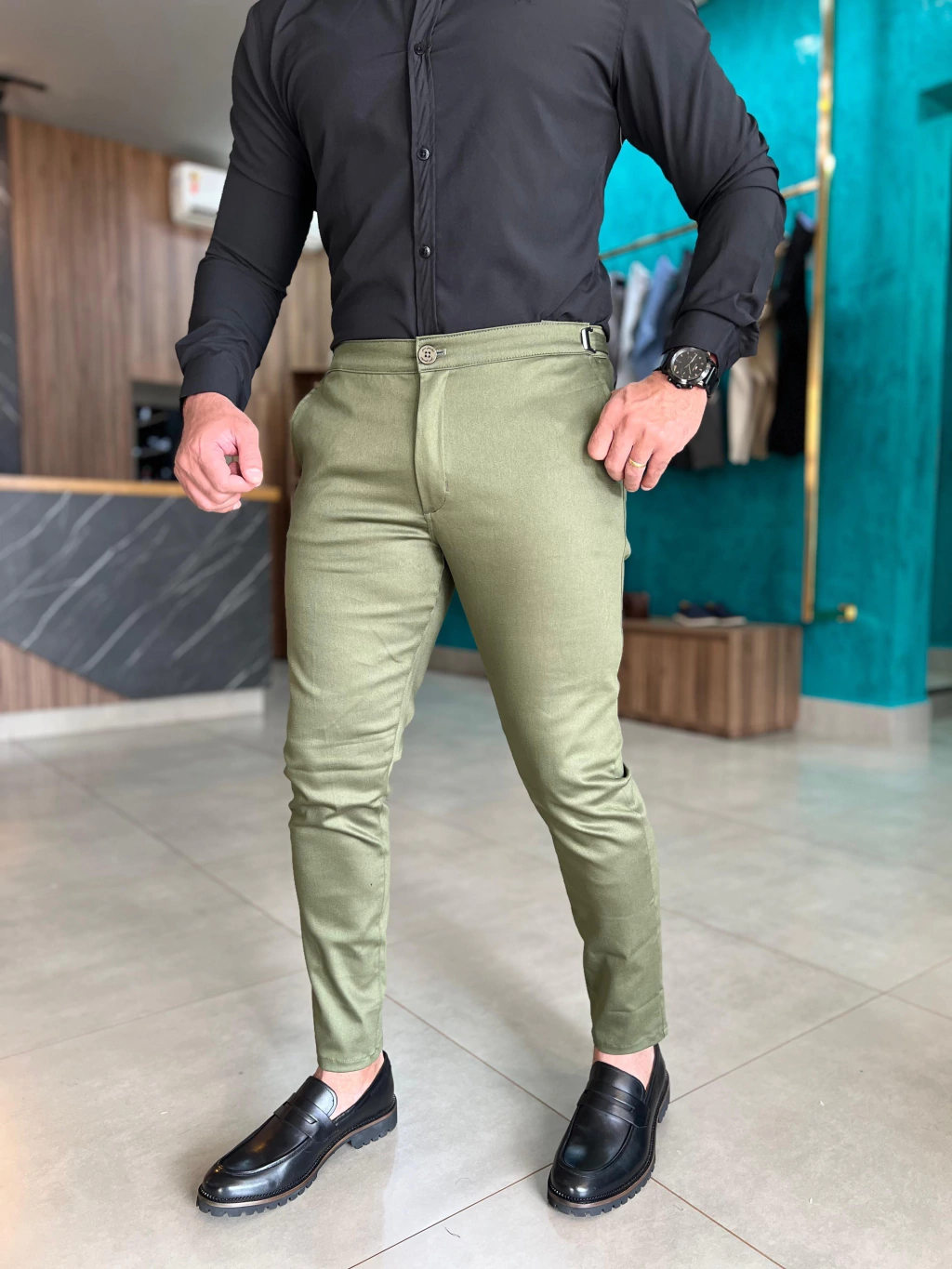 CALÇA ALFAIATARIA EXTRA CONFORTO AJUSTE VERDE