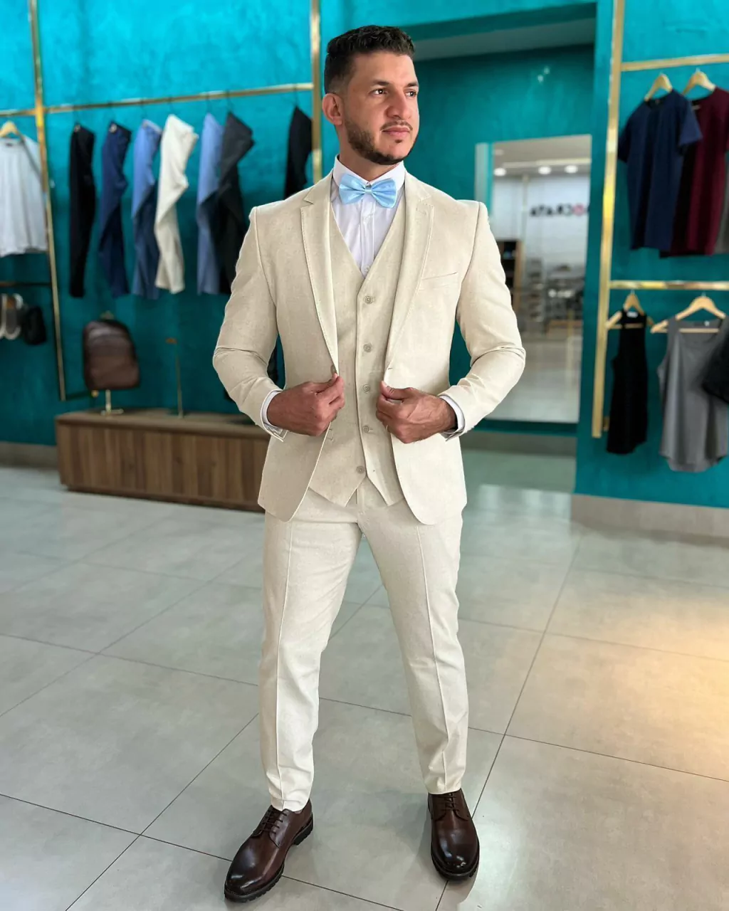 TRAJE LINHO NATURAL AREIA LIFETIME