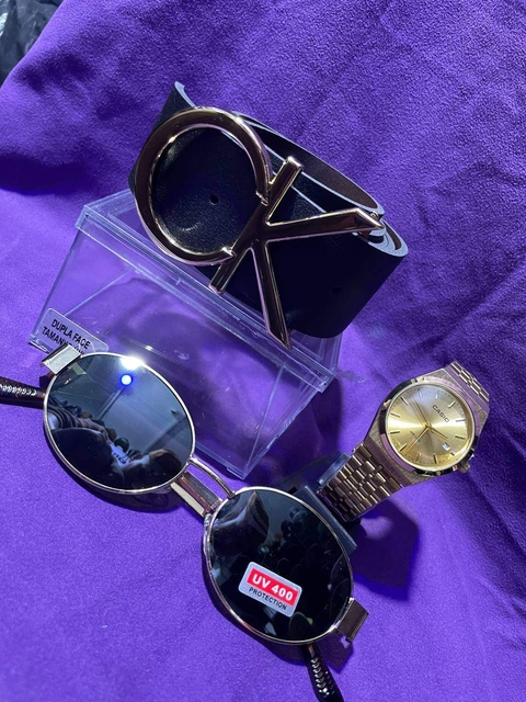 Combo premium 3 - Reloj Elegante Casio , Cinturón Calvin Klein , Gafas Gucci