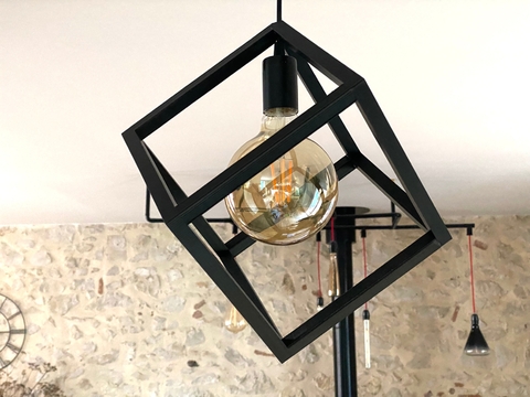 Lámpara Colgante Cubo Industrial