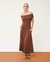 Vestido midi ombro a ombro malha