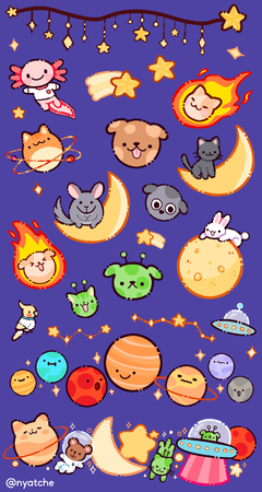 Cartela de Adesivos Planetas