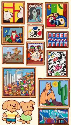Cartela de Adesivos Obras de Arte na internet