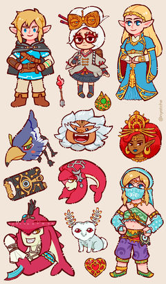 Cartela de Adesivos BOTW